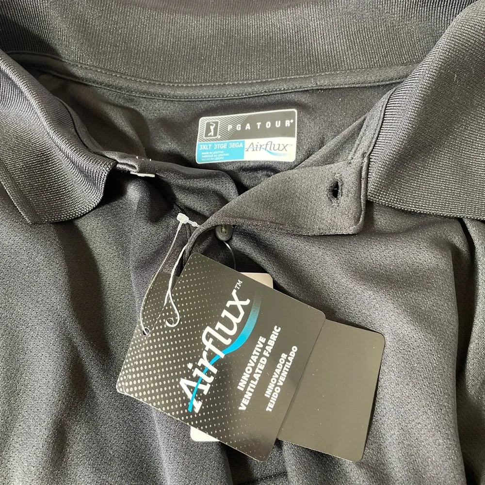 PGA Tour Airflux Black Polo Shirt, 3XL NWT - Picture 3 of 9